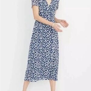 Madewell Floral Blue Midi Dress